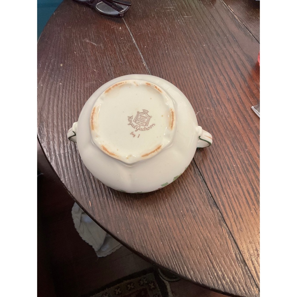Vintage Harker Pottery Royal Gadroon Ivy Sugar Bowl and Creamer Set